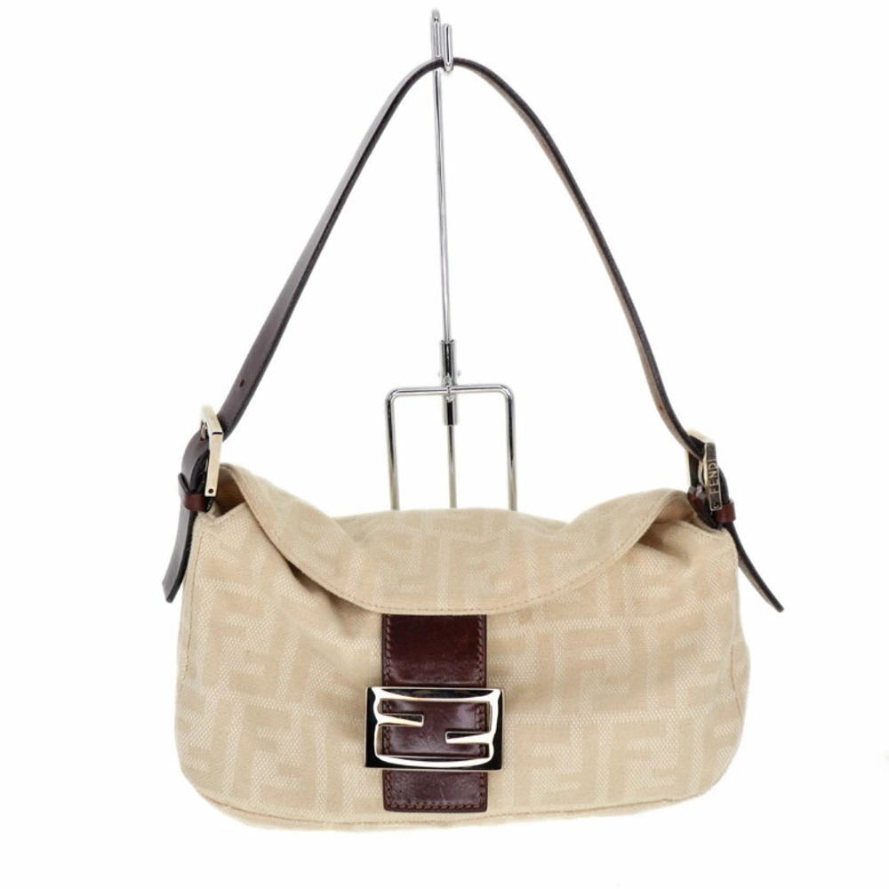 FENDI Mamma Bucket Handbag Zucca beige dark brown